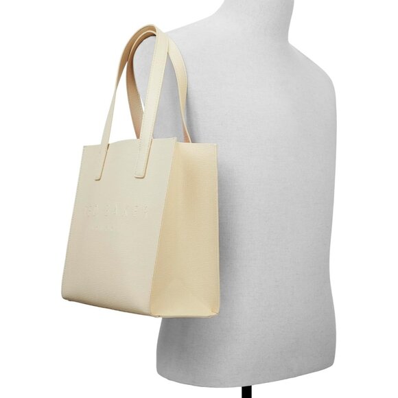 Ted Baker Logo The ICON Tote Handbag Off White Medium - Picture 4 of 10